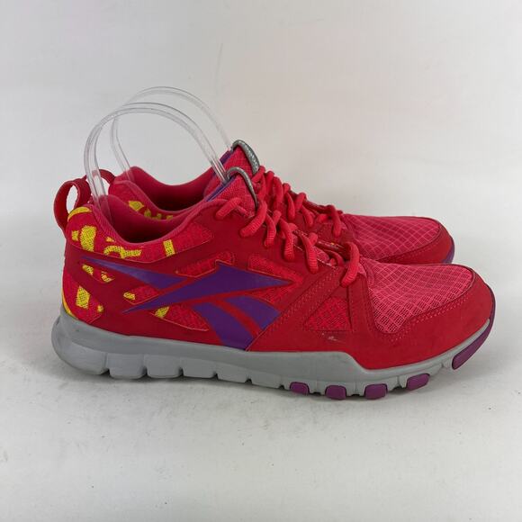 Reebok sublite foam running shoes 7.5 neon bright pink grey purple lightweight - Picture 2 of 12